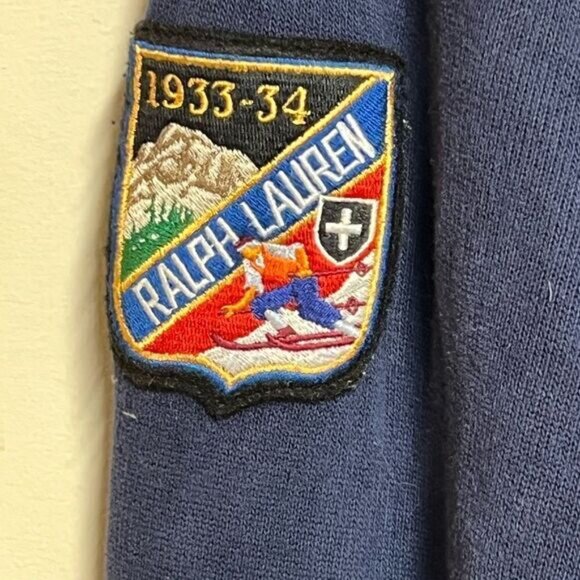 Vintage Polo Ralph Lauren Big Pony 1933 34 Ski Patch Navy Pullover Sz Mens XL - Picture 4 of 6